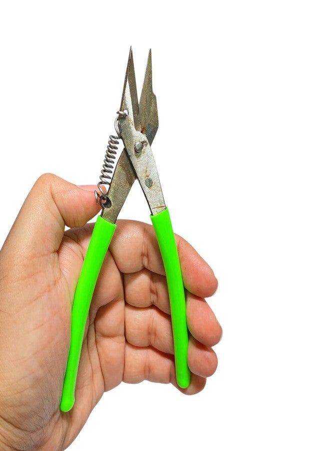 CRAFTS HAVELI كماشة قطع الأسلاك الجانبية من كرافتس هافيلي، قطعة واحدة، مزودة بنابض - أداة قطع الأسلاك بمقبض أخضر لصنع المجوهرات، والتطريز، والأعمال اليدوية، وقطع الأسلاك. - Image 5